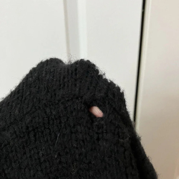 Polo Ralph Lauren Southwestern Black Wool Blend Fringe Poncho  Shawl - Picture 9 of 9